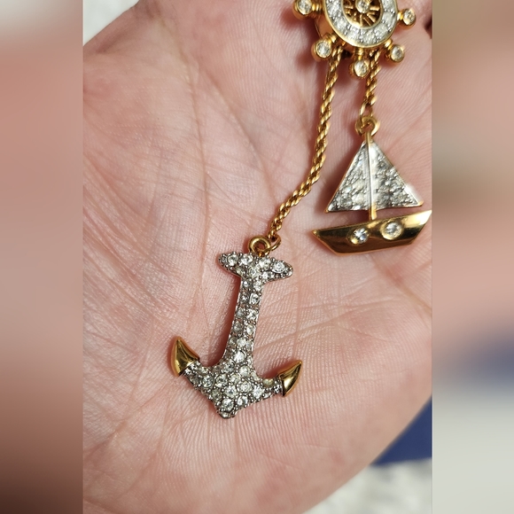 Swarovski Anchor Sailboat and Ship Wheel Necklace - Picture 9 of 15